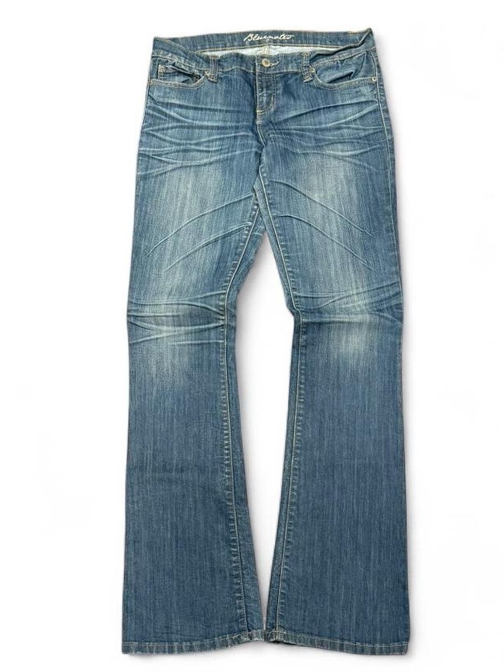 Y2K Bluenotes Embroidered Faded Low Rise Slim Bootcut Jeans
